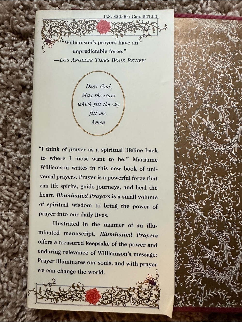 Marianne Williamson Illuminated Prayers - Decorative Cover in Cream & Gold Tones - Picture 3 of 12
